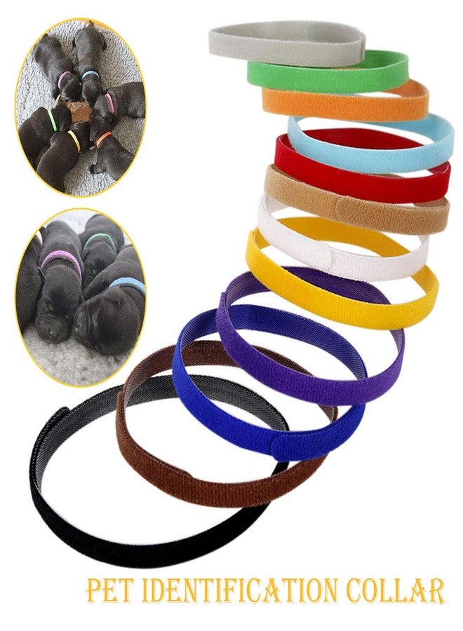 Sowaka12 Pcs Puppy Whelping Collars Multicolor Adjustable Double Sided Reusable Comfortable Soft Fabric ID Bands for Small Dogs Pet Cat Newborn Kittens Litter (12 Color) - Image 5